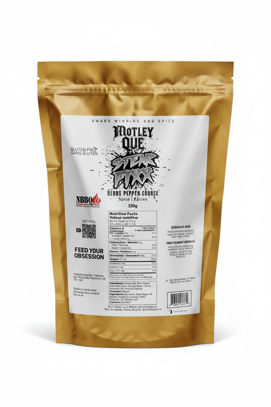 Steak Fixx on gold bag