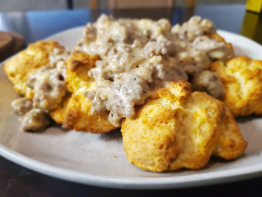 Sausage Gravy & (Store bought) Biscuits