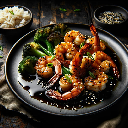 Honey Garlic Grilled Shrimp by Motley Que