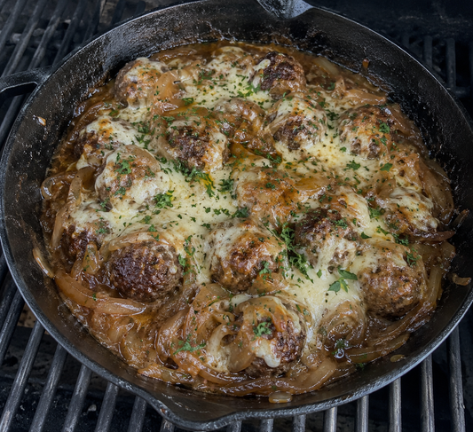 Smoked French Onion Meatballs