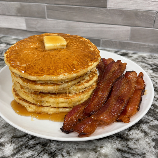 Maple Fixx Pancakes with Maple Glazed Bacon