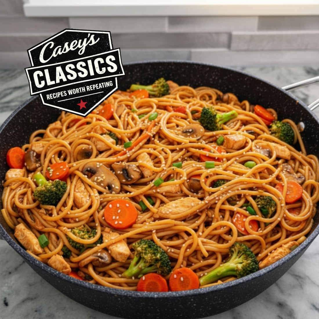 Chicken Stir Fry with Rice Noodles and Homemade Sauce