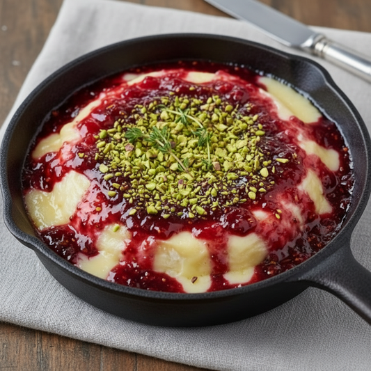 CRANBERRY-BOURBON BAKED BRIE