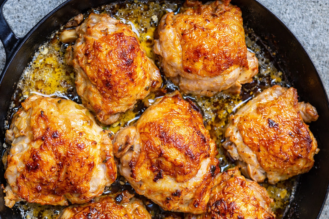 Garlic Butter Crispy Chicken Thighs