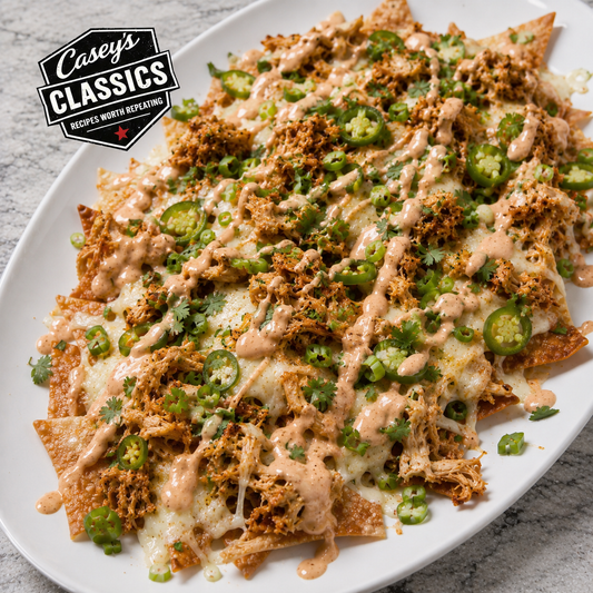 Wonton Nachos with Chicken & Raspberry Chipotle Aioli