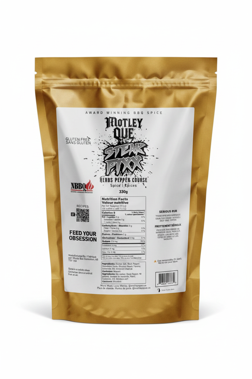 Steak Fixx on gold bag
